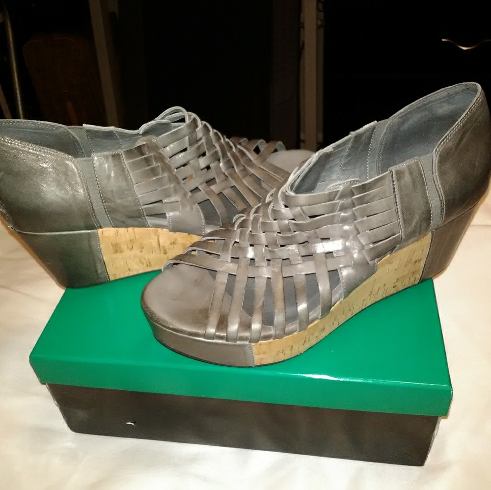 Graphite Leather Sandals